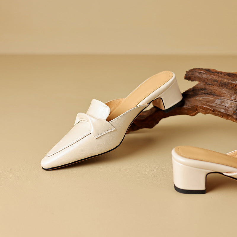 Square Toe Block Heel Mules 15