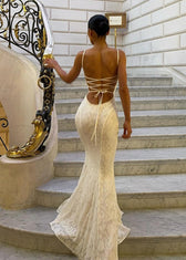 Seraphina - Lace-Back Satin Maxi Dress - View 9