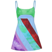Tie Dye Spaghetti Strap Cut Out Bodycon Mini Dress 4