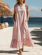 Striped Sleeveless Ruffle Hem Maxi Dress 8