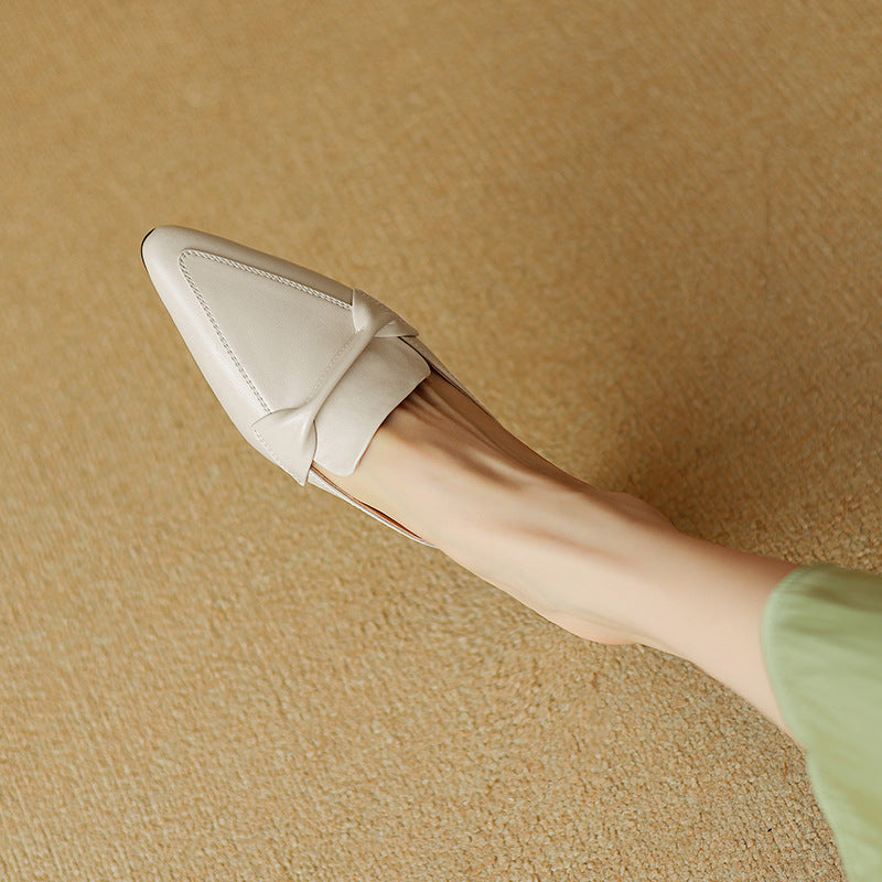 Square Toe Block Heel Loafer Mules