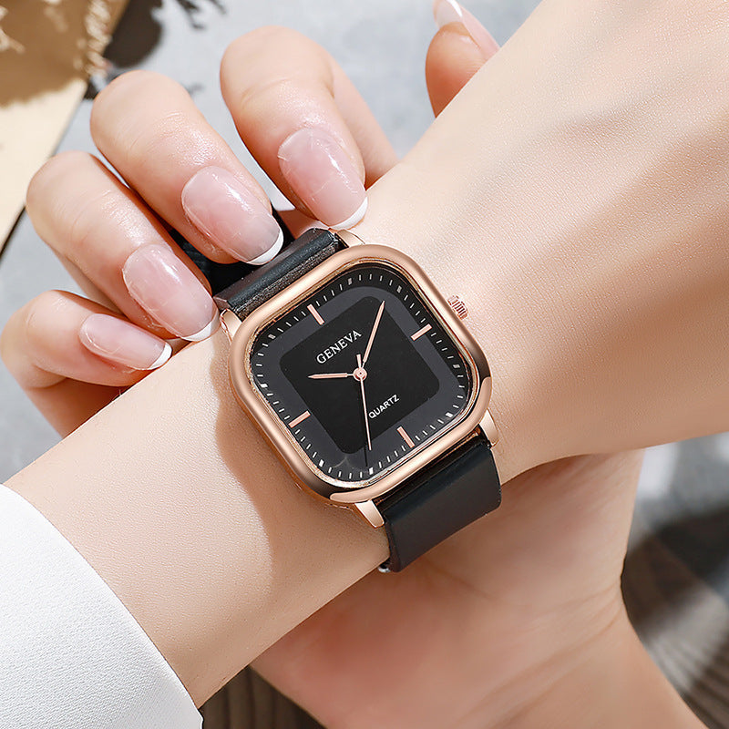 Square Dial Silicone Strap Watch