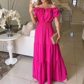 Off Shoulder Puff Sleeve Smocked Tiered Maxi Dress 7