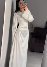Aurora - Satin Long Sleeve Maxi Dress 5