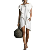 Short Sleeve Ruffle Asymmetric Mini Dress 5