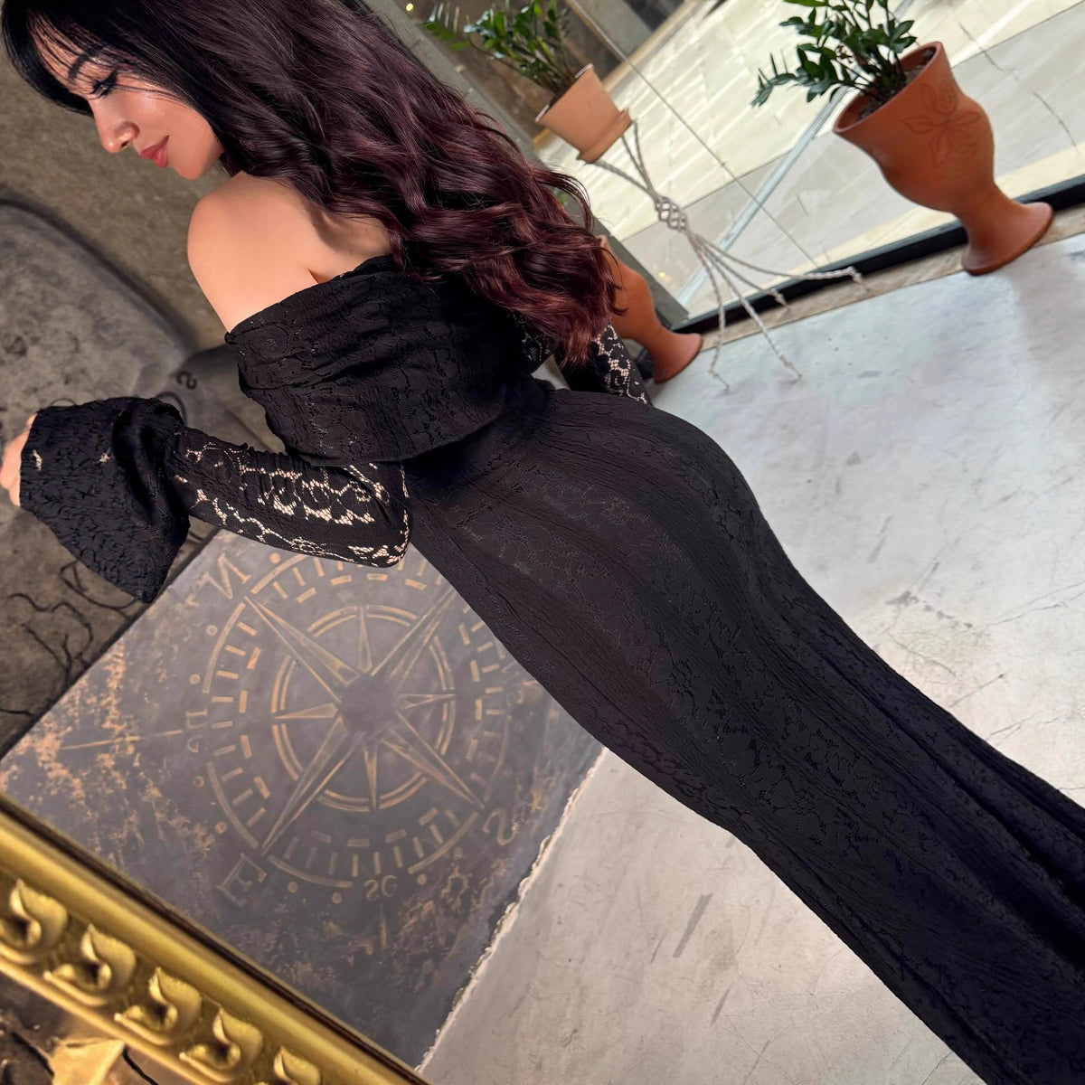 Autumn Women Clothing Elegant Lace Sheath Evening Dress