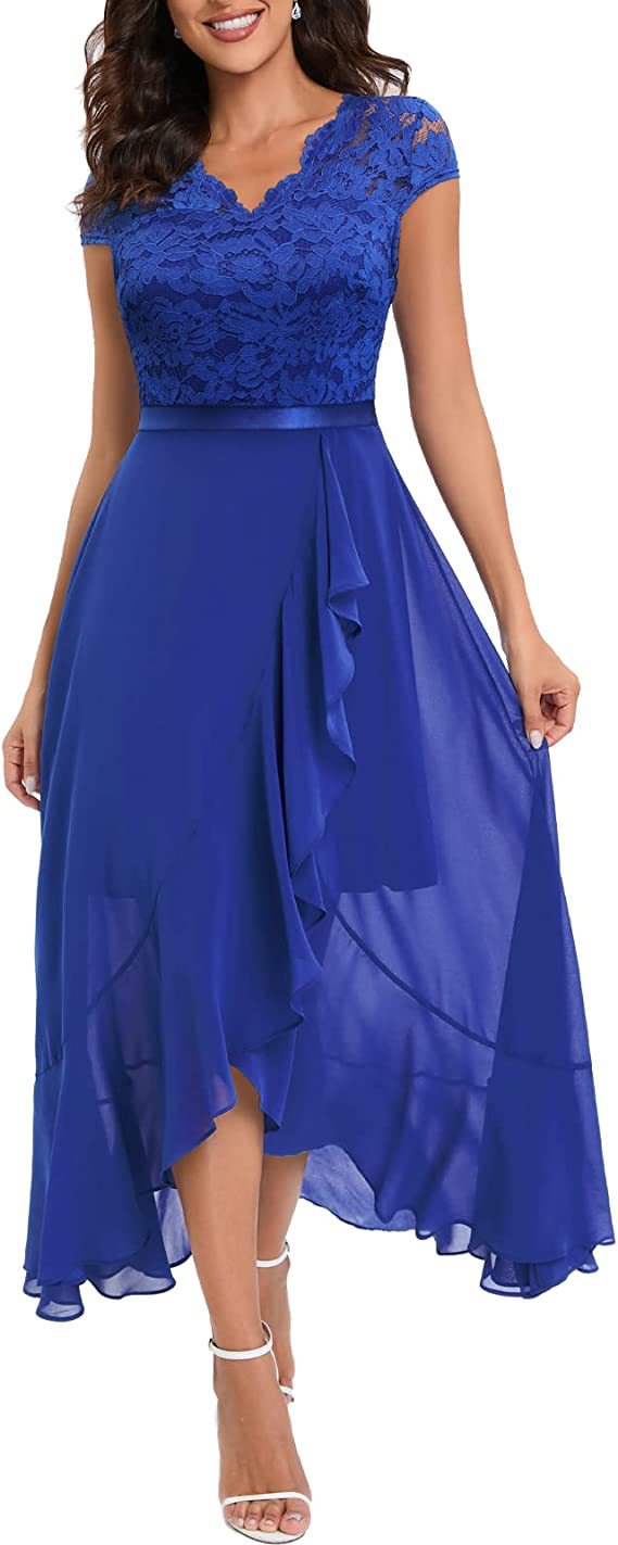 Seraphina | Lace Overlay Midi Dress Sky blue