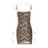 Leopard Sequin Square Neck Bodycon Mini Dress 6