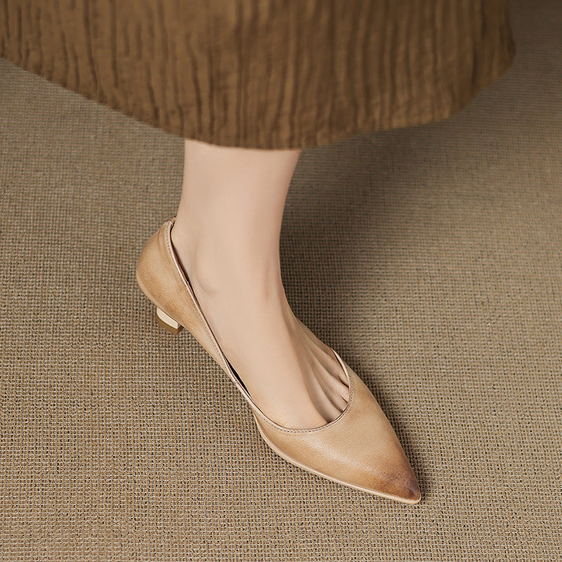 Pointed Toe Kitten Heel Pumps