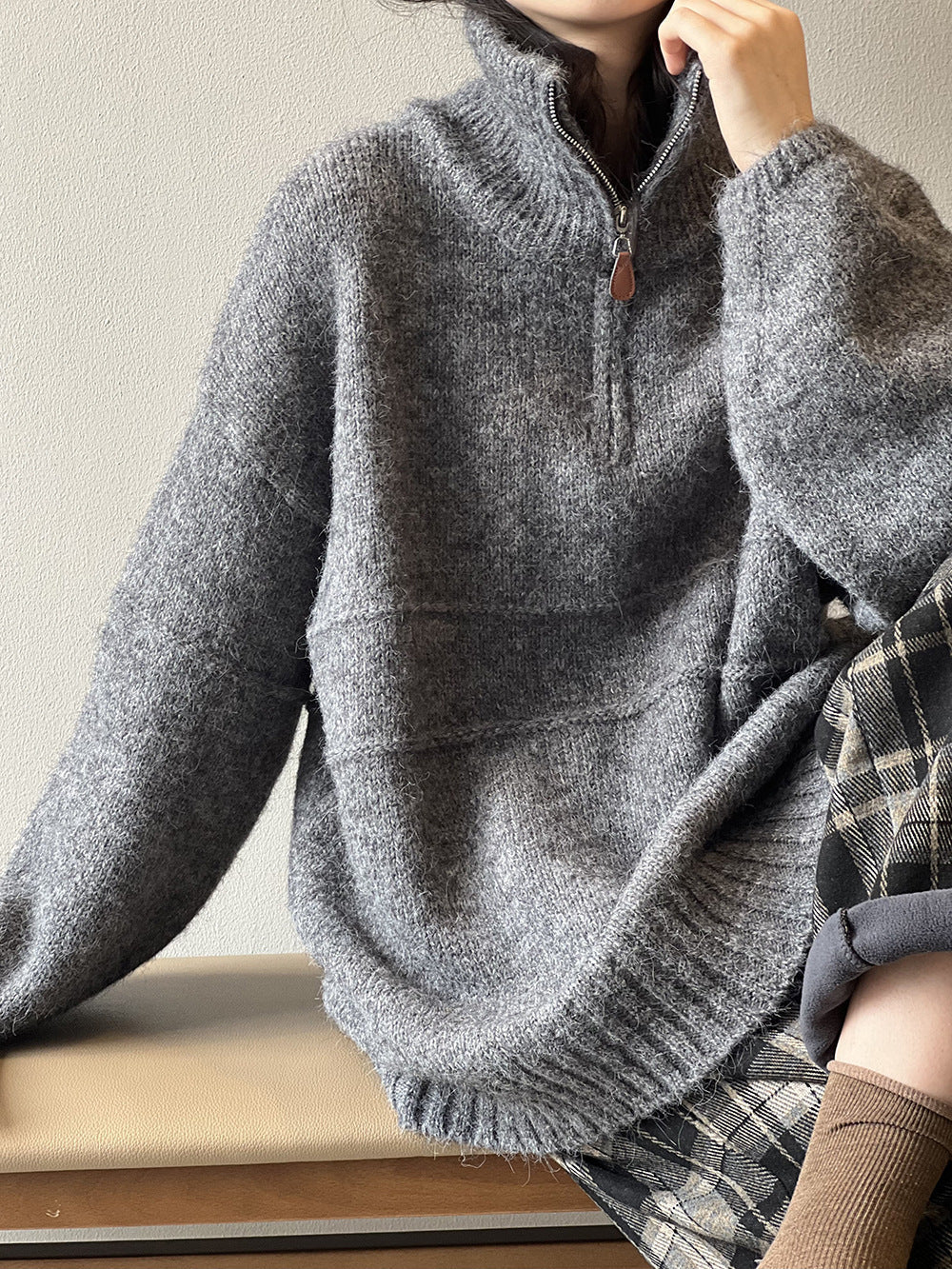 Soft Touch Half-Zip Turtleneck Sweater