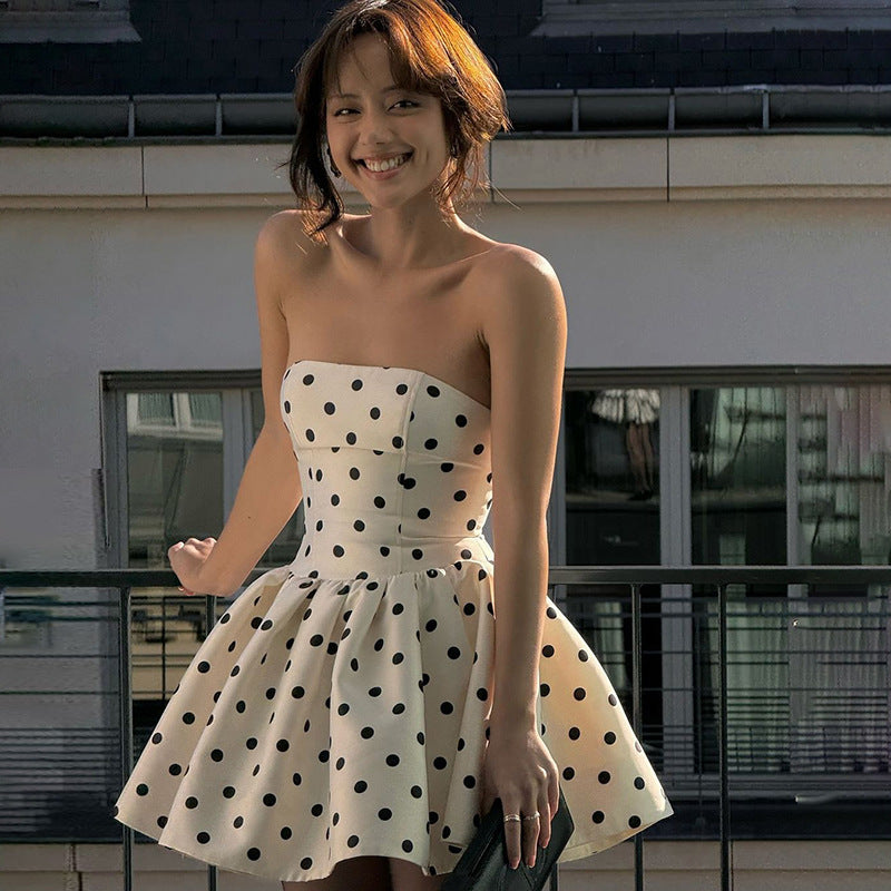 Polka Dot Strapless Fit and Flare Mini Dress Party 2