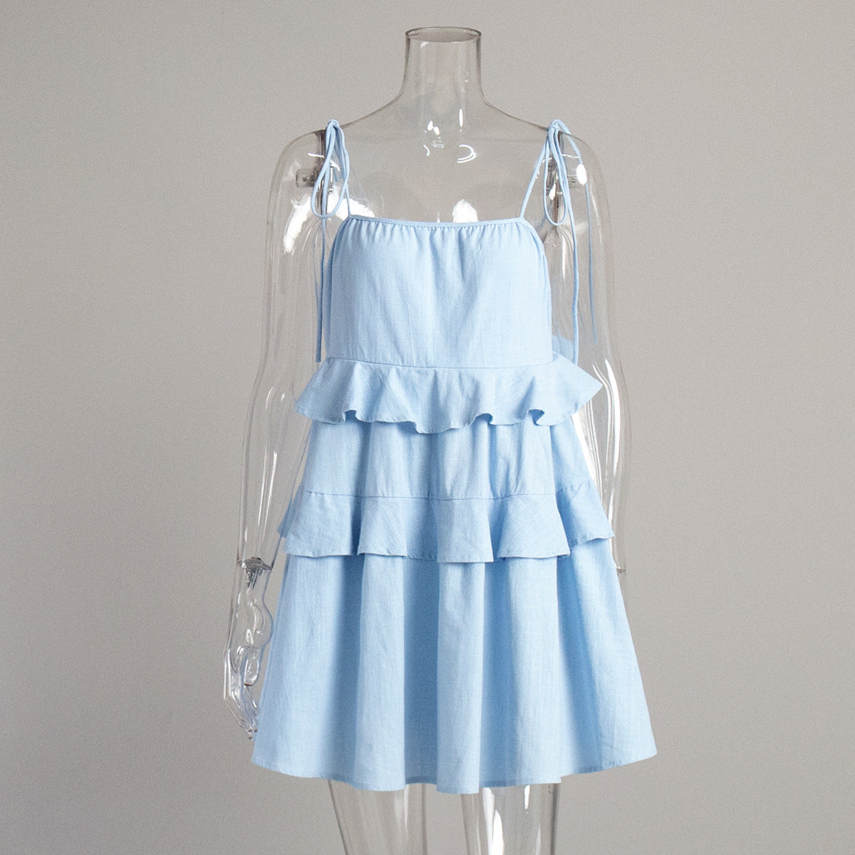 Spaghetti Strap Tiered Ruffle Mini Dress 8