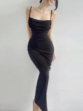 Black Backless Bodycon Dress M / Coffee Coffee Bodycon Dress