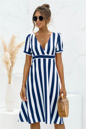 Glinda Striped Satin Midi Shirt Dress 3