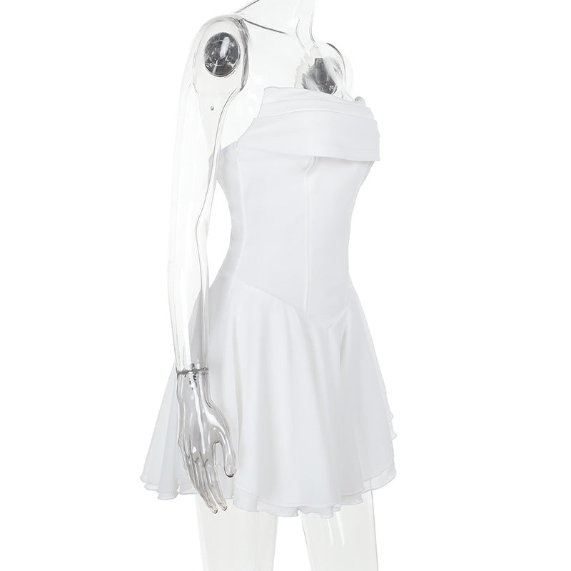 Fring Tube Dress White