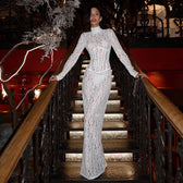 Elegant Luxurious White Lace Maxi Dress