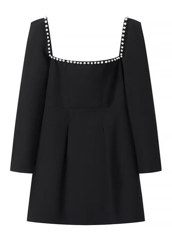 Pearl-Trim Square Neck Mini Dress - View 10