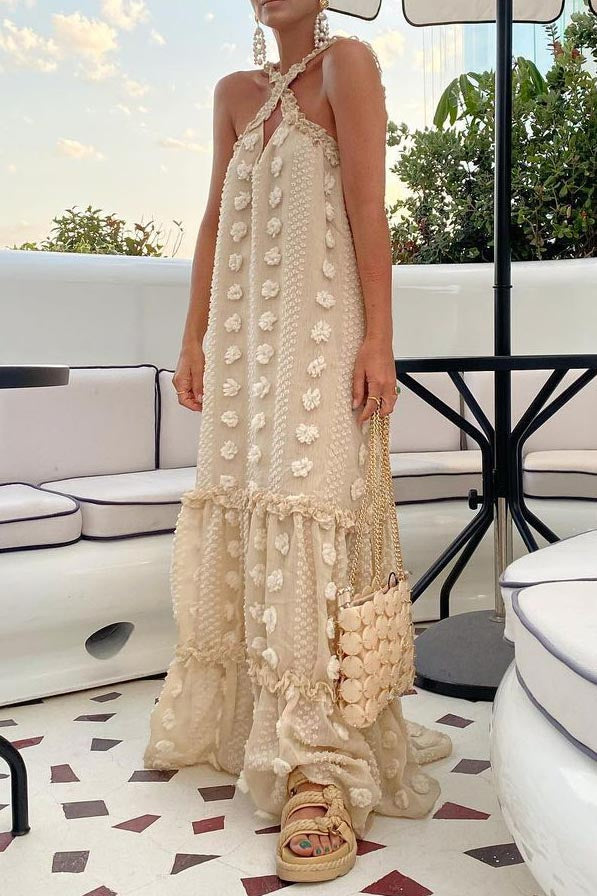 Halter Neck Three-dimensional Cake Dress