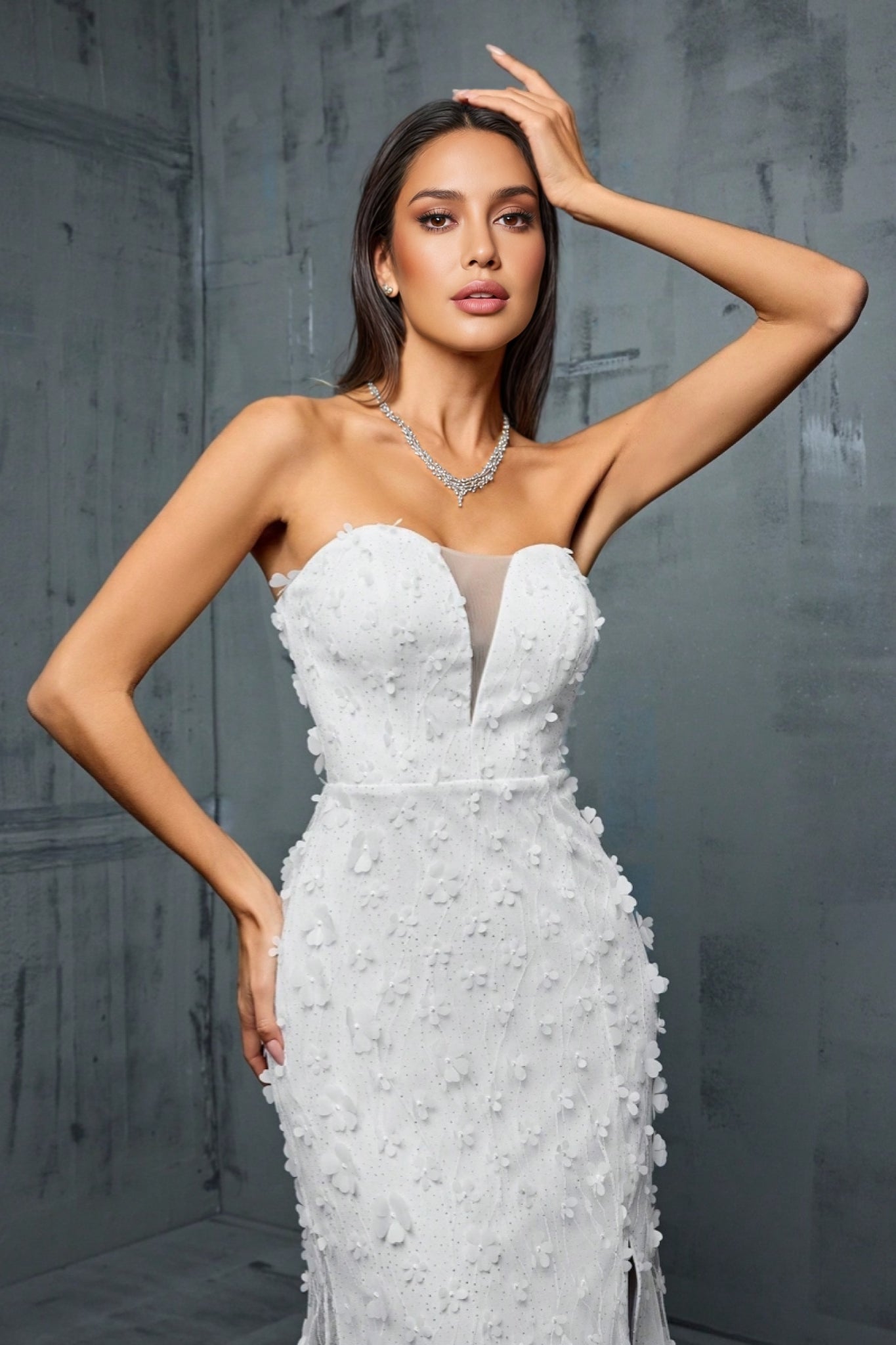 Zenoa V-Neck Fishtail Mesh Maxi Dress - View 6