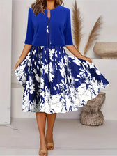 Floral Sleeveless Midi Dress with Bolero Two Piece Set 10