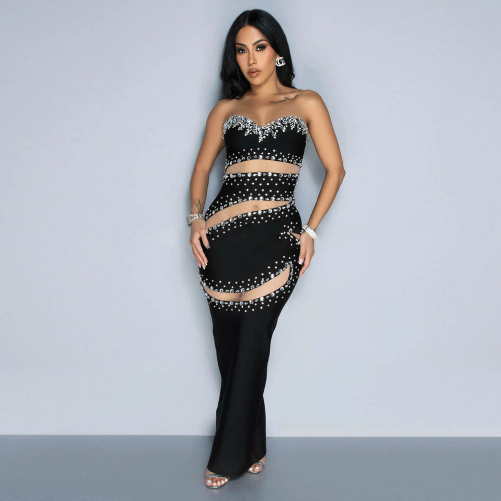 Strapless Sleeveless Long Hip Dress