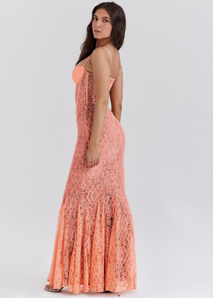 Valeria - Sheer Lace Bustier Gown 5