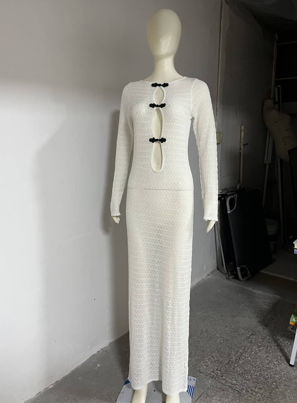 Hollow Out Cutout out Split Dress Beach Cover up Bohemian Dress Long Mopping Backless Fishtail Evening Dress