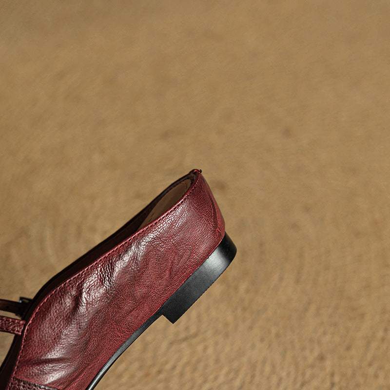 Pointed Toe Buckle Strap Mary Jane Flats