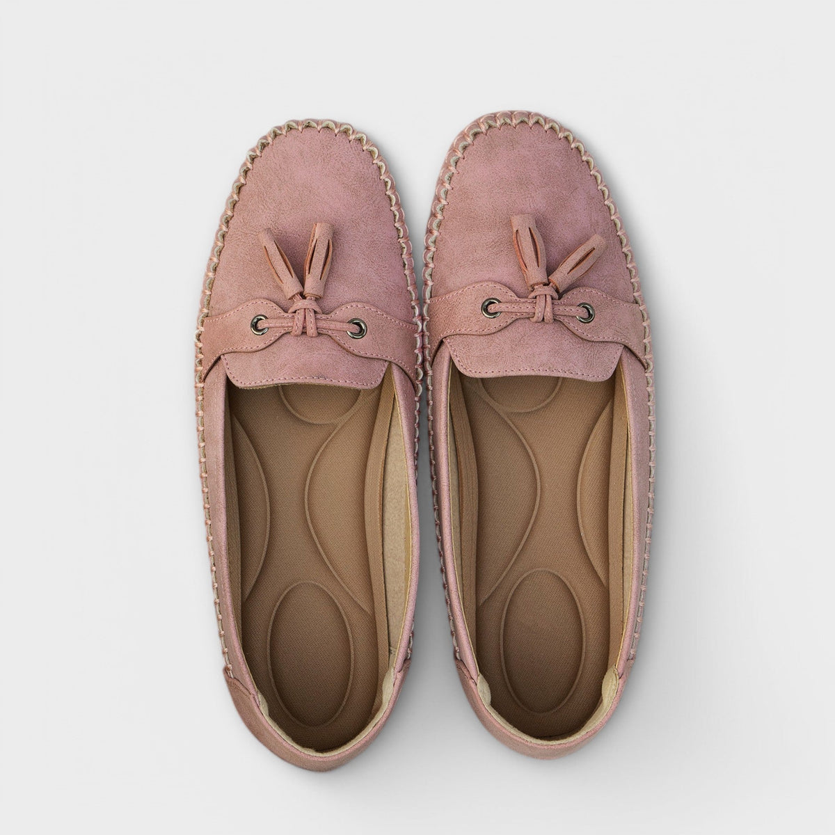 Suede Look Tassel Round Toe Slip On Loafers