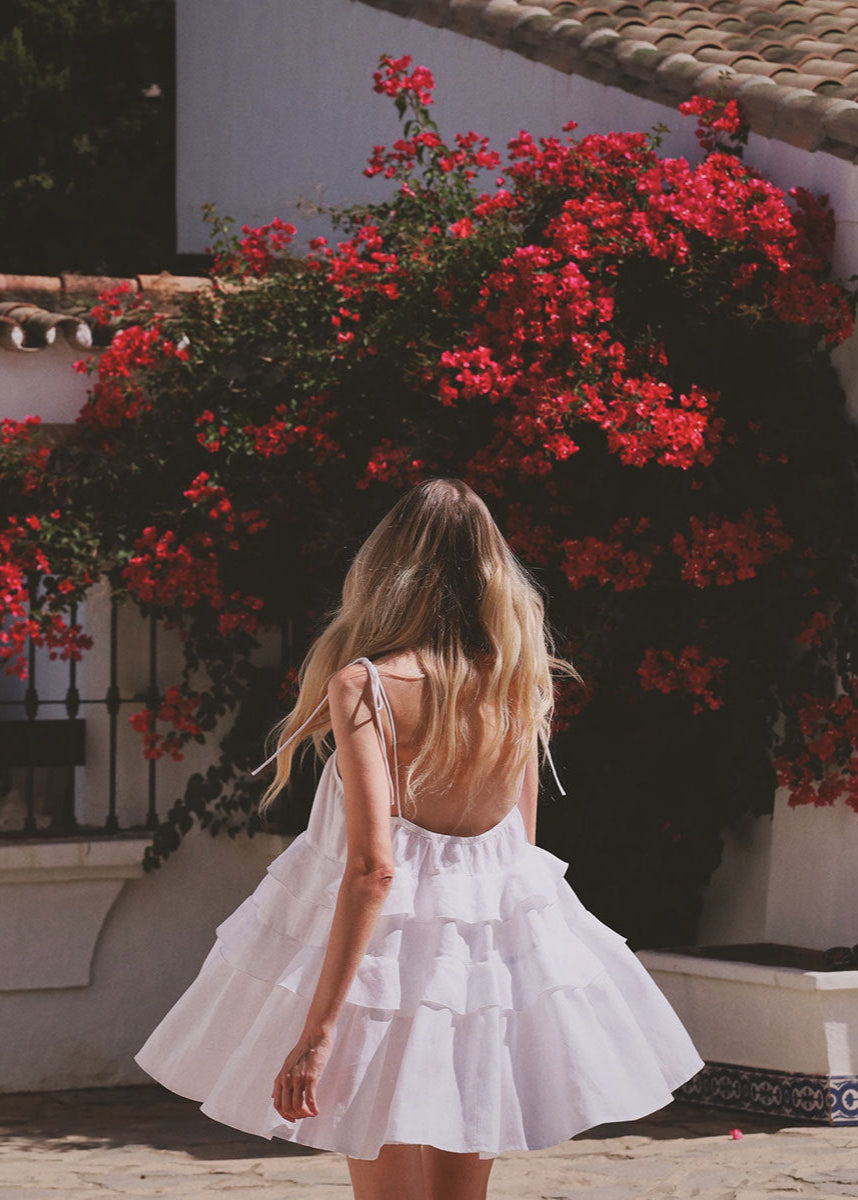 Petal Whimsy TieRed Ruffle Sundress