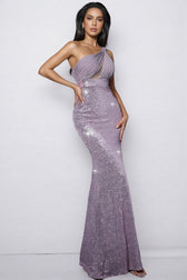 Nani Purple Sequin Fishtail Maxi Dress - View 3