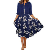 Floral Sleeveless Midi Dress with Bolero Two Piece Set 3