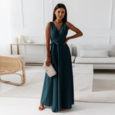 V-Neck Sleeveless Wrap Maxi Dress 2