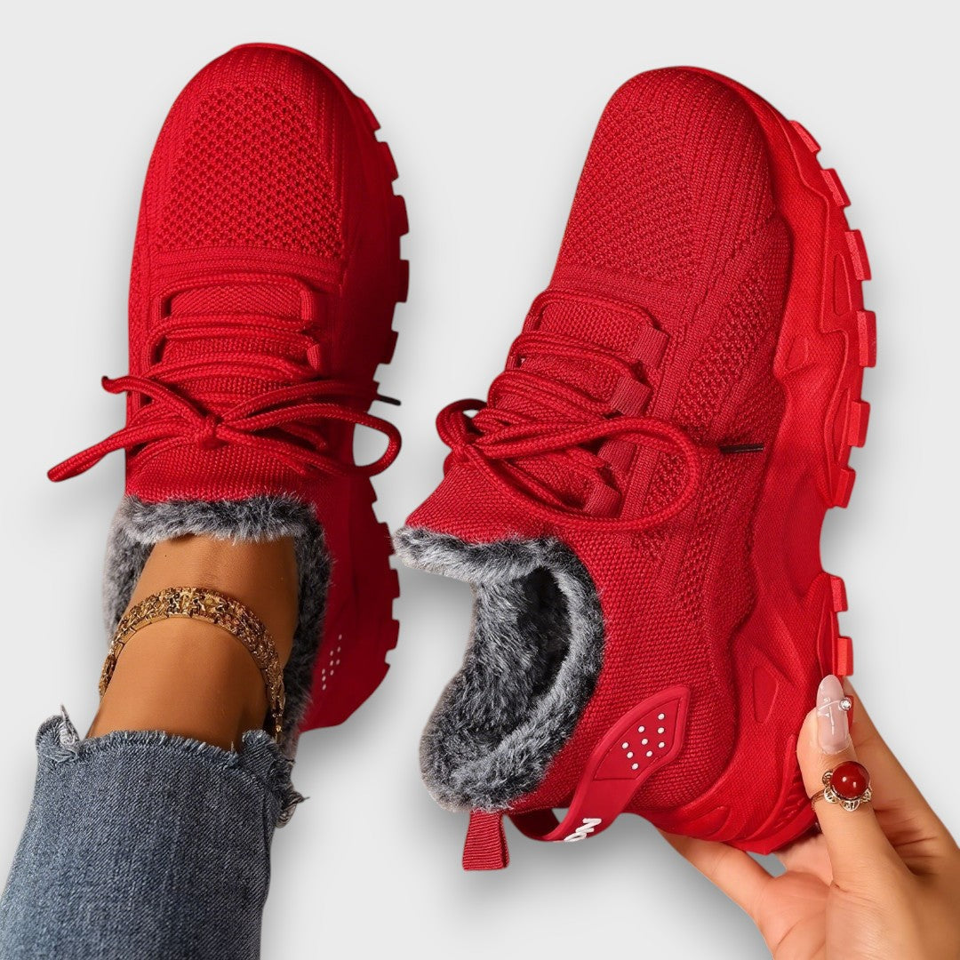 Lace Up Fleece Lined Chunky Sole Sneakers