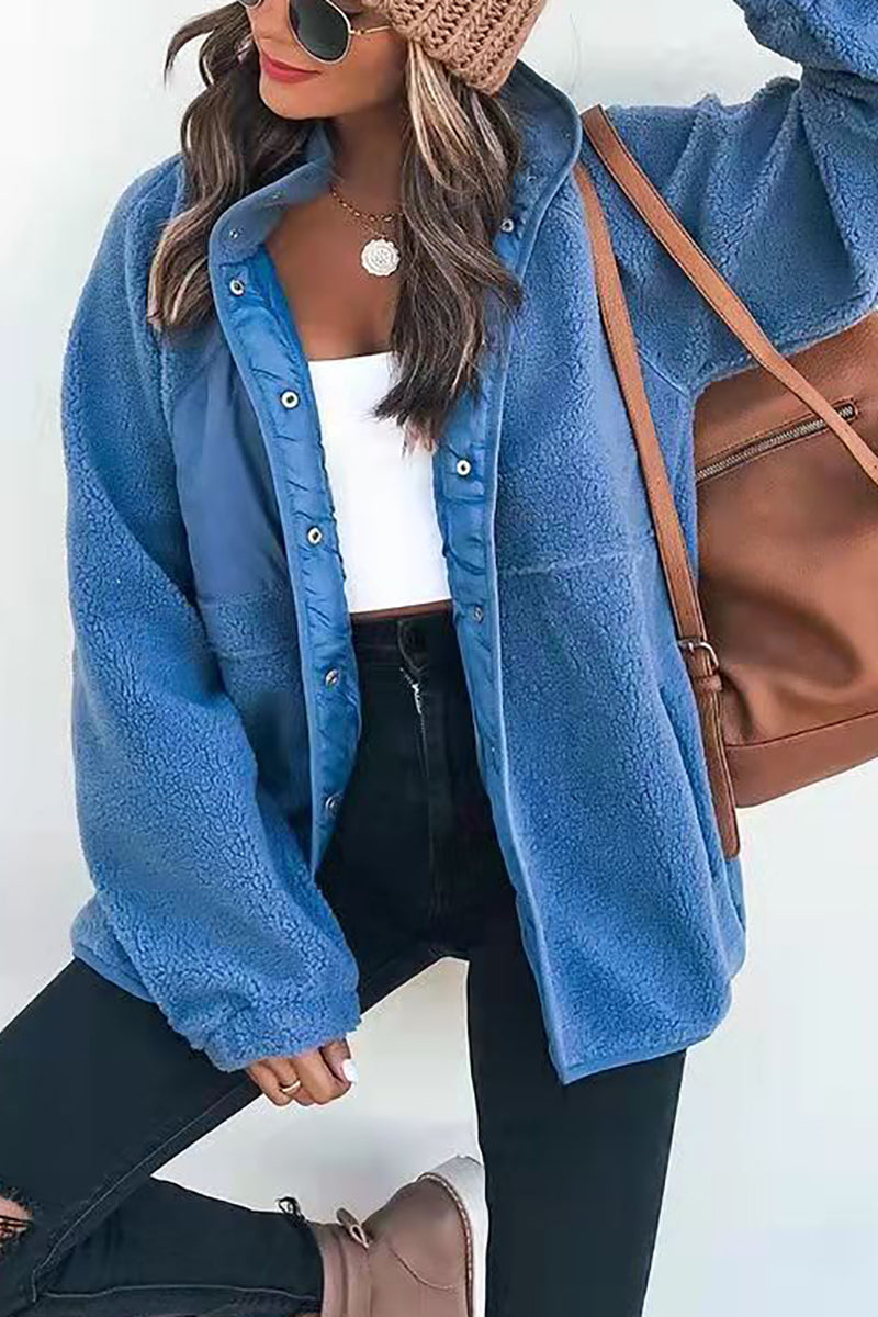 Button Pockets Fleece Jacket