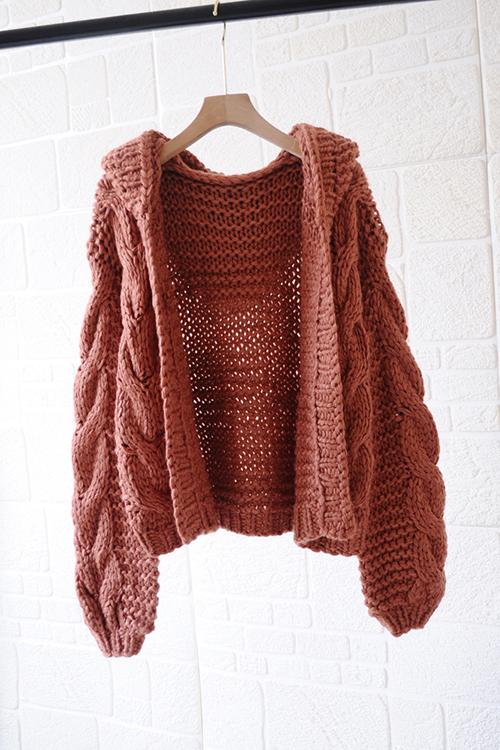 Knit Loose Hoodie Cardigan