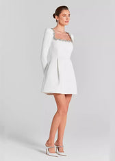 Embellished Square Neck Mini Dress - View 5