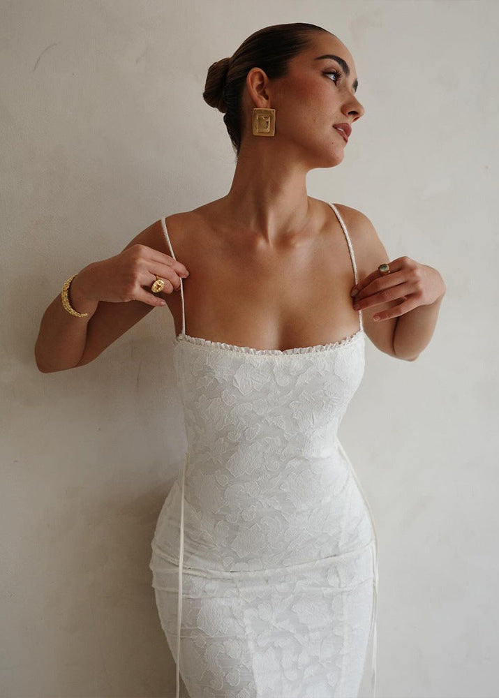 Seraphina - Lace-Back Satin Maxi Dress - View 2