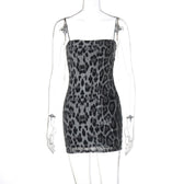 Leopard Sequin Square Neck Bodycon Mini Dress 7