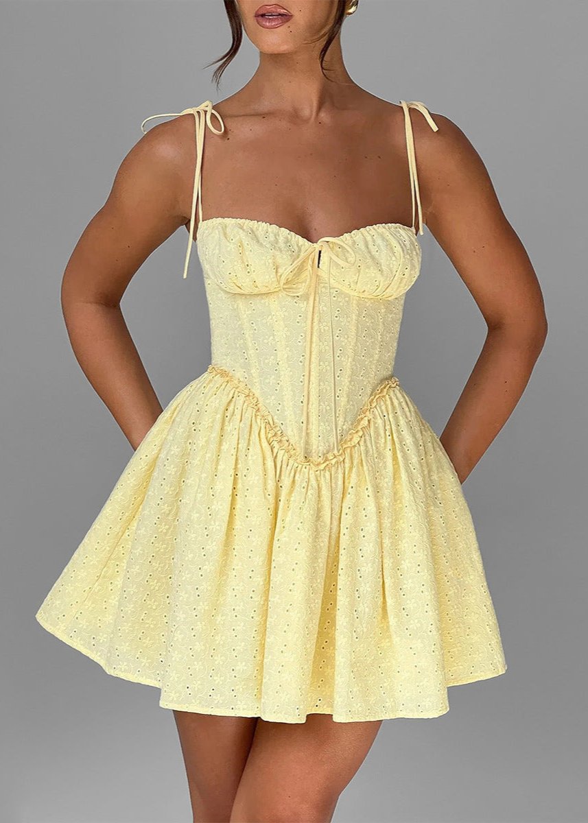 Soleil Lace-Up Mini Dress - View 5
