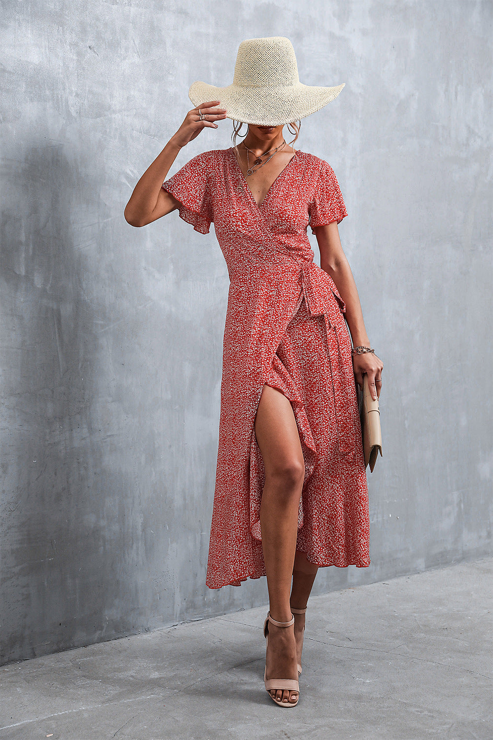 Knox Paisley High Low Ruffle Maxi Dress FINAL