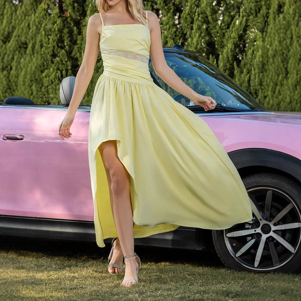 Temperamental mesh stitching ruffle dress 3