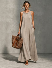 Sleeveless Tie Neck Pocket Maxi Dress 9