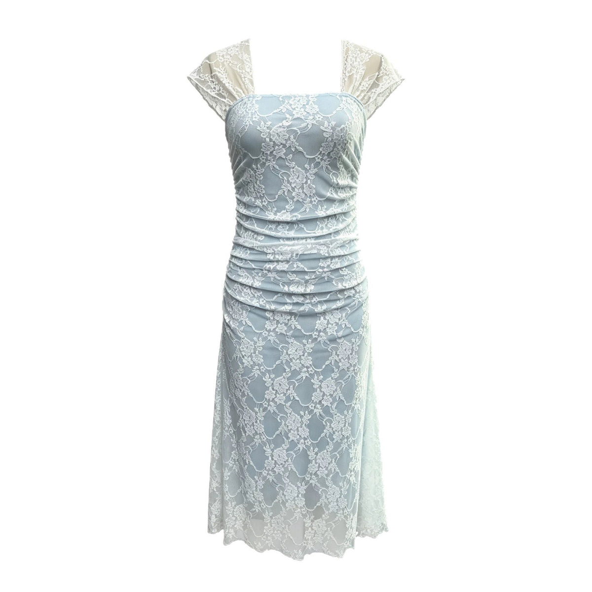 Women Clothing Lace Slimming Elegant Lady Mesh Tea Break Dress