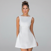 Boat Neck Sleeveless A-Line Mini Dress 6
