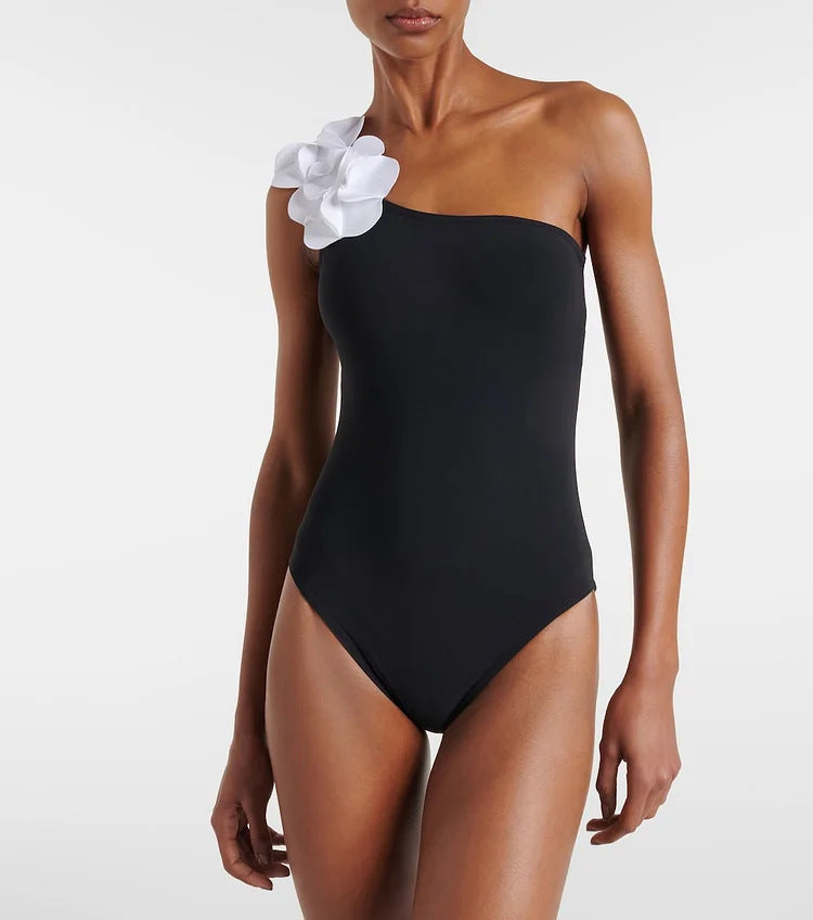 Pablo One Shoulder Swimsuit  - Black
