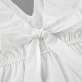 V-Neck Puff Sleeve Ruched Mini Dress Summer 8