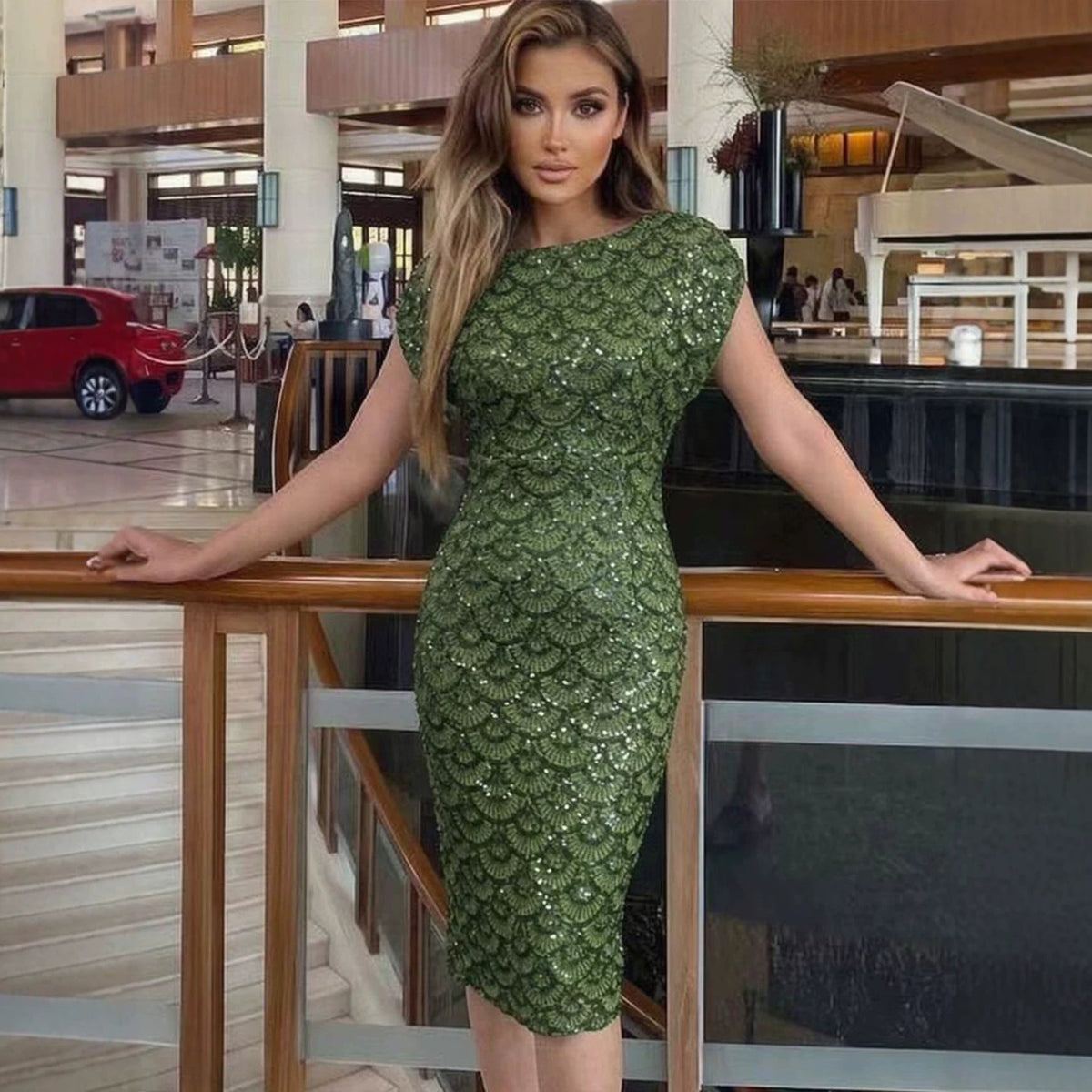 Women Clothing Birthday Ball Evening Dress Sexy Slim Fit Sequined Dress