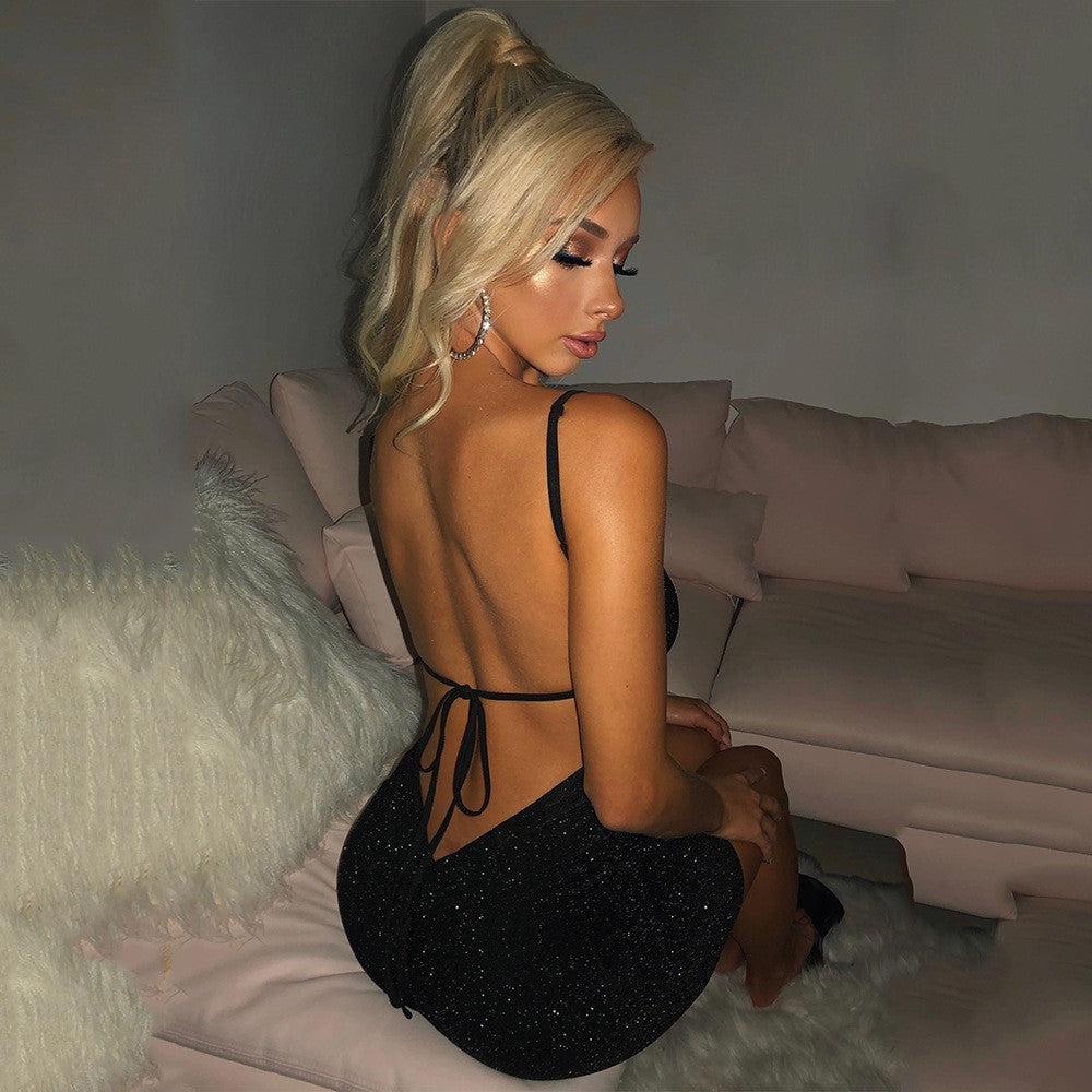 Shimmer Spaghetti Strap Bodycon Mini Dress 13