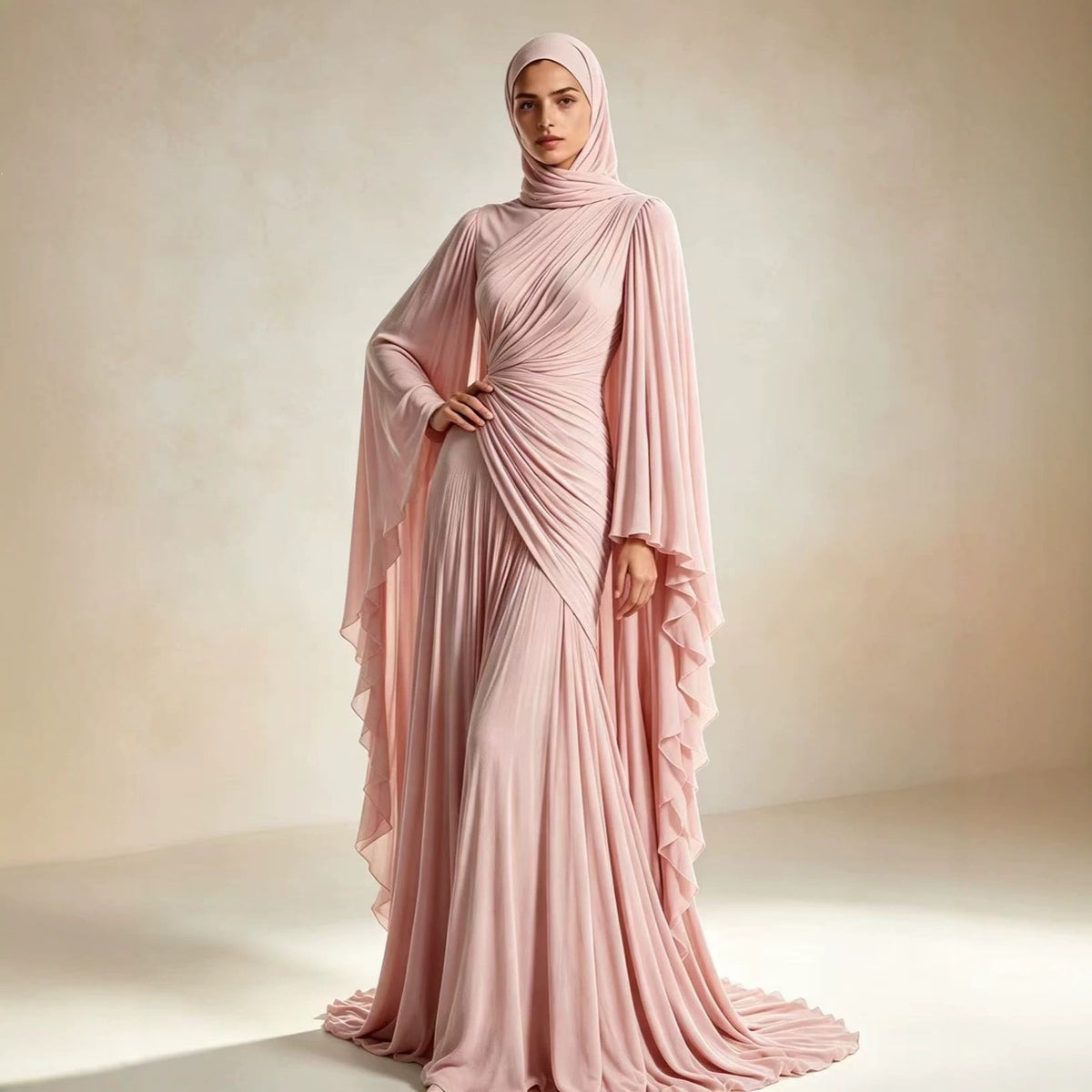 Autumn Solid Color Evening Dress Long Sleeve Slim Fit Dress